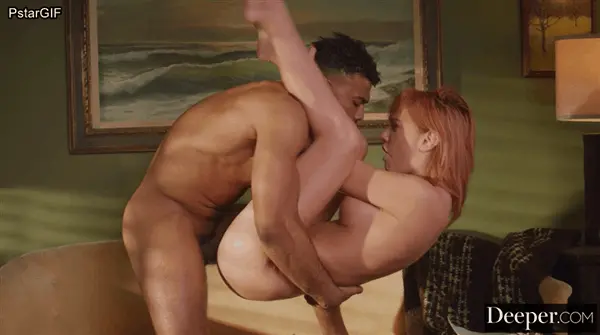 kenna james with red hair gets her pussy fucked deep by her friend’s black cock. 5 porn gif