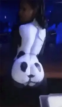 gif of girl body painted with a panda face on her ass twerking porn gif
