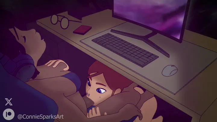 Under the Desk Deepthroat (Futa) (ConnieSparksArt) 