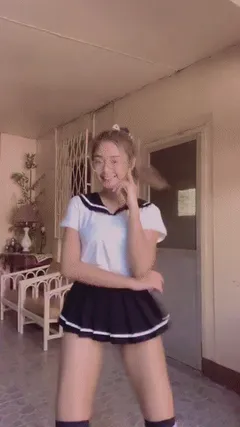 hot woman in miniskirt dancing