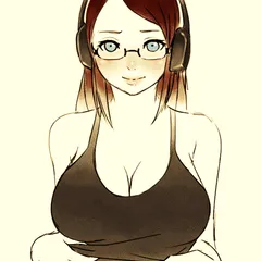 huge brunette tits in glasses falling out of shirt