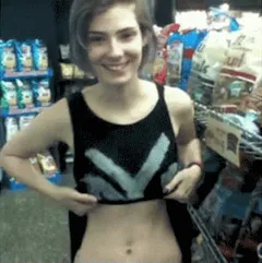 flashing tits in public
