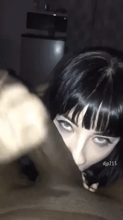 hot goth slut sucking huge black dick