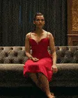 sexy naomi scott red dress