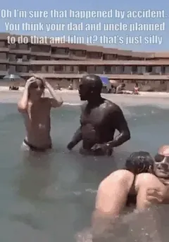 a little moment between my girlfriend, dad and uncle during horseplay in the water