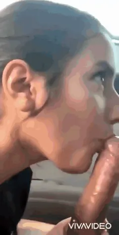 Smiling while giving him the first blowjob of his life BlowJob