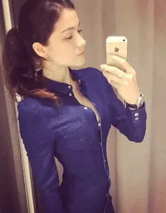 larisa krylova - pretty brunette and cleavage surprise