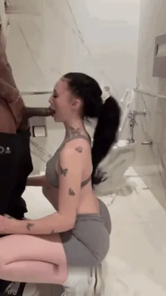 Hot snowbunny takes bbc in the bathroom