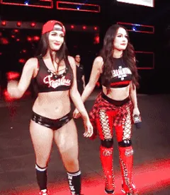 wwe sexy divas nikki bella w/ sis brie bella - sexy arse swing dance in reverse gif!!