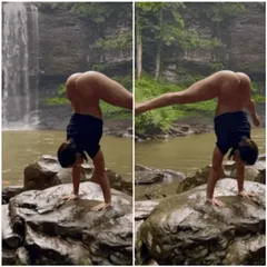 hot body showing off strength and flexibility