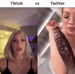 BBC slut Bimbo Blonde Interracial Monster Cock Split Screen Porn GIF by tiktokversusreality