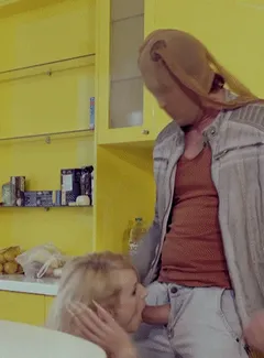 home invader makes your wife choke on his huge cock, and she enjoys it.