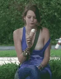 beautiful teen with ice cream