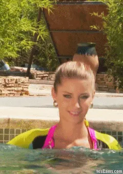 big titties making waves in the pool