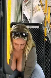 view down blouse of big tit milf